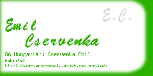 emil cservenka business card